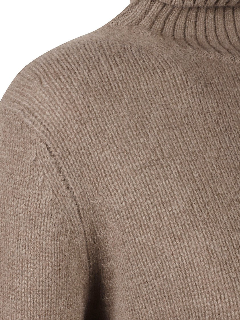 Be You Ribbed High Neck Cropped Knit Sweater