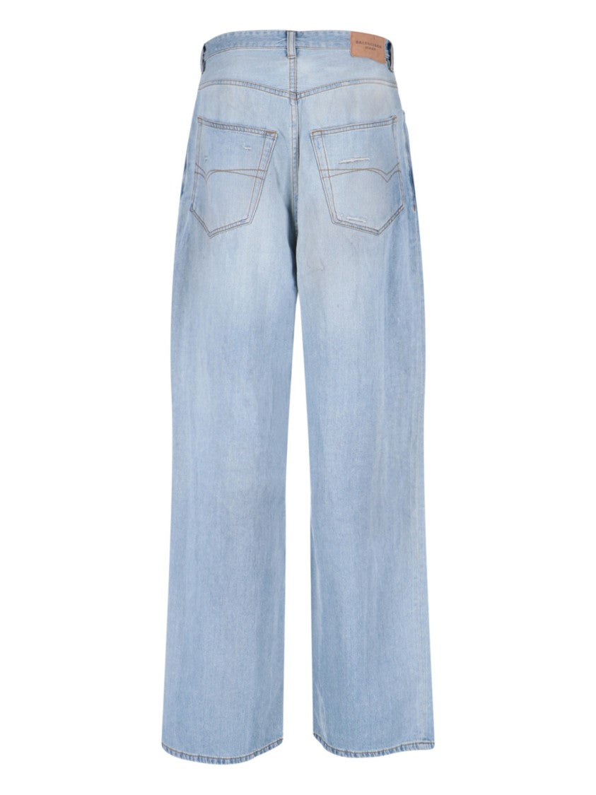 Balenciaga Classic Straight-Leg Blue Jeans With Five-Pocket Styling