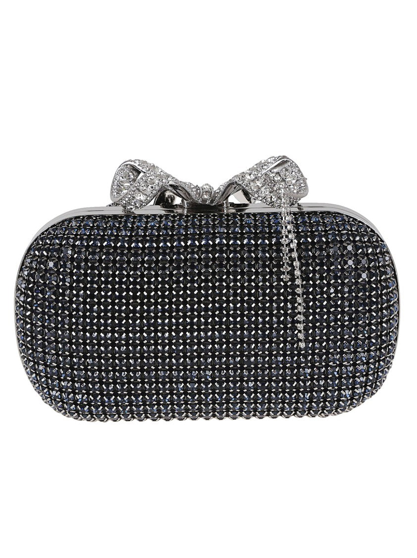 Self-Portrait Navy Chainmail Clutch Bag