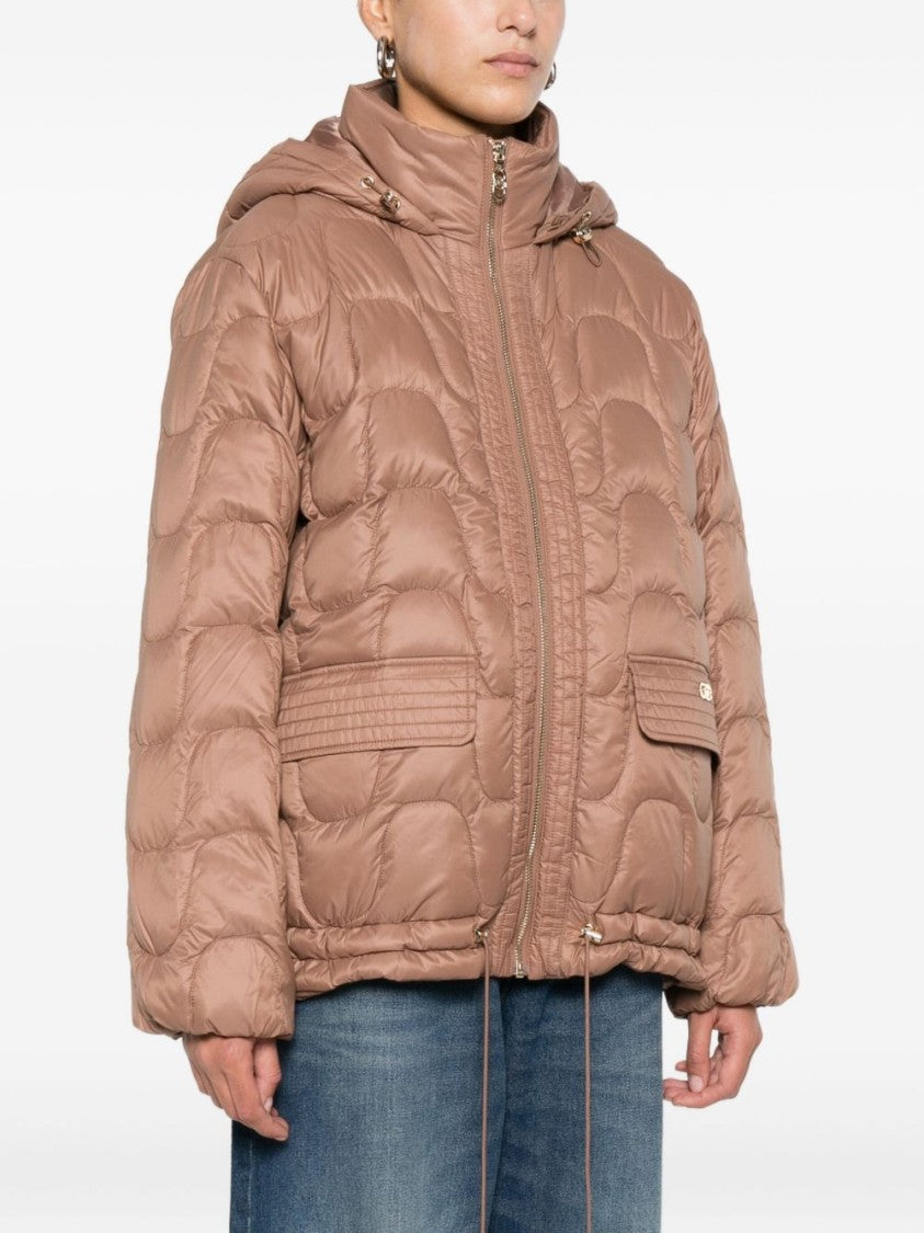 Liu Jo Quilted Brown Jacket With Hood