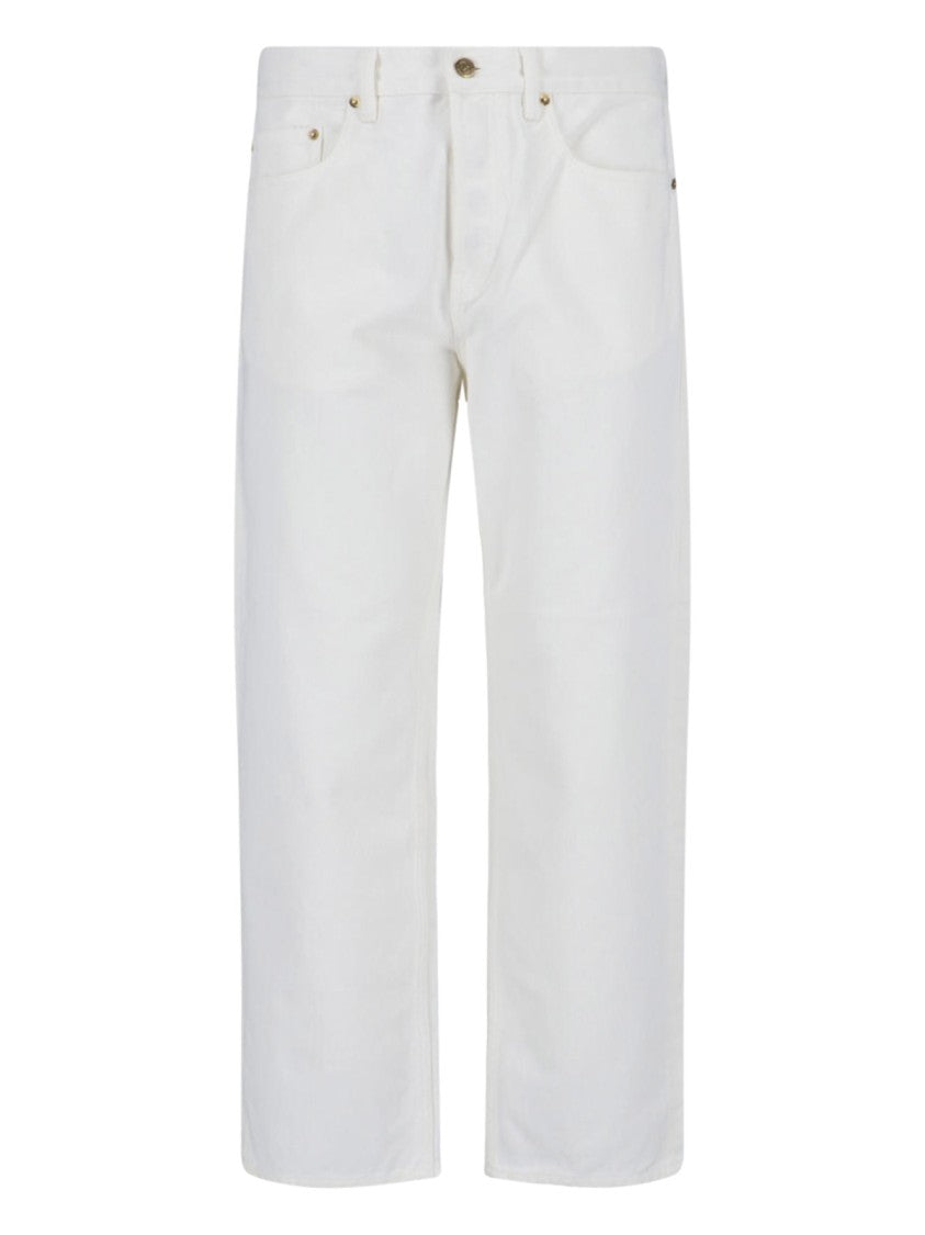 Golden Goose Straight-Leg White Jeans With Five-Pocket Design