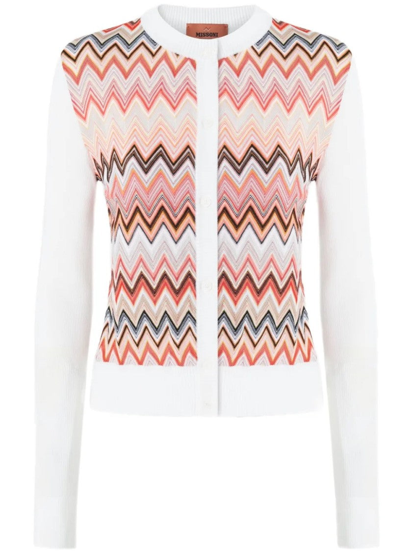 Missoni Zigzag Pattern Cardigan With Round Neckline