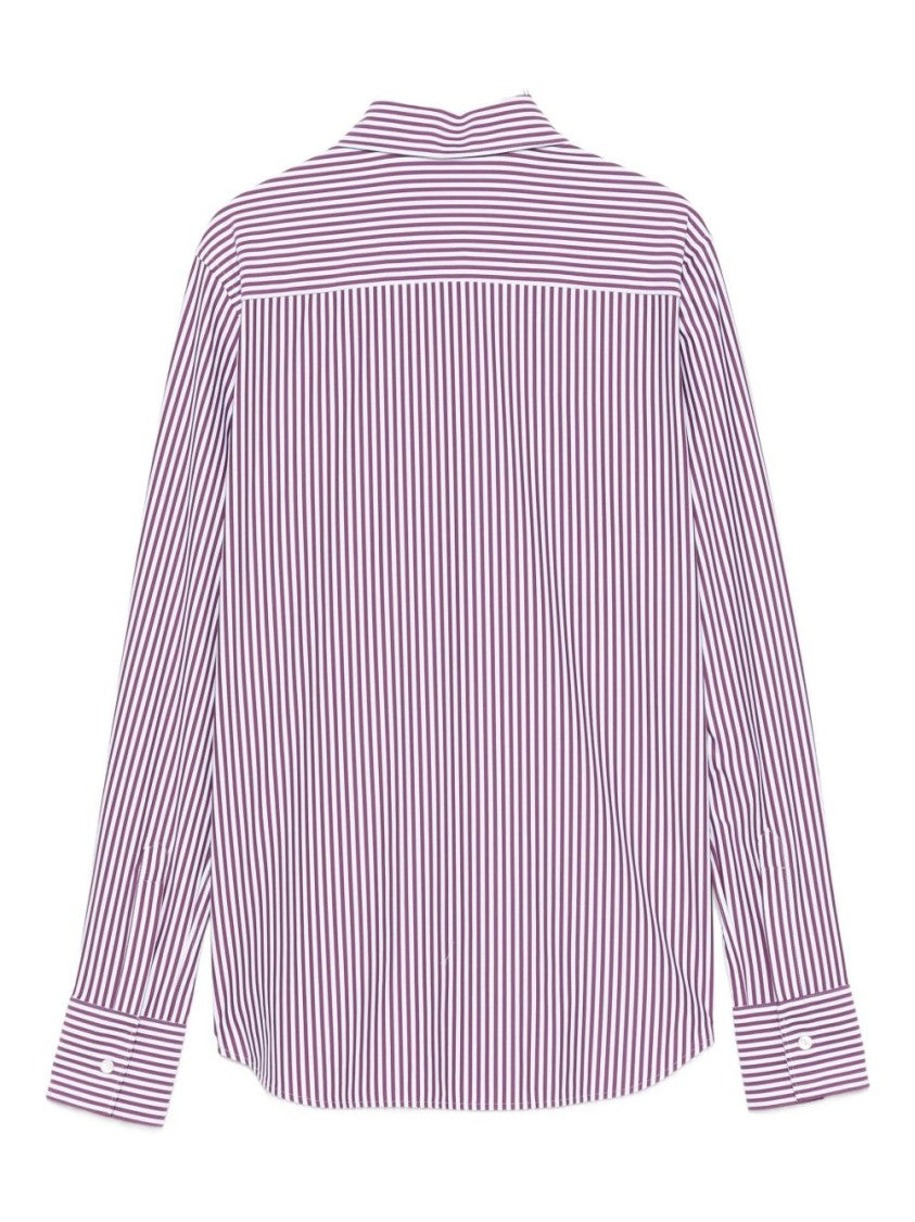 Xacus Vertical Striped Red And White Button-Down Shirt