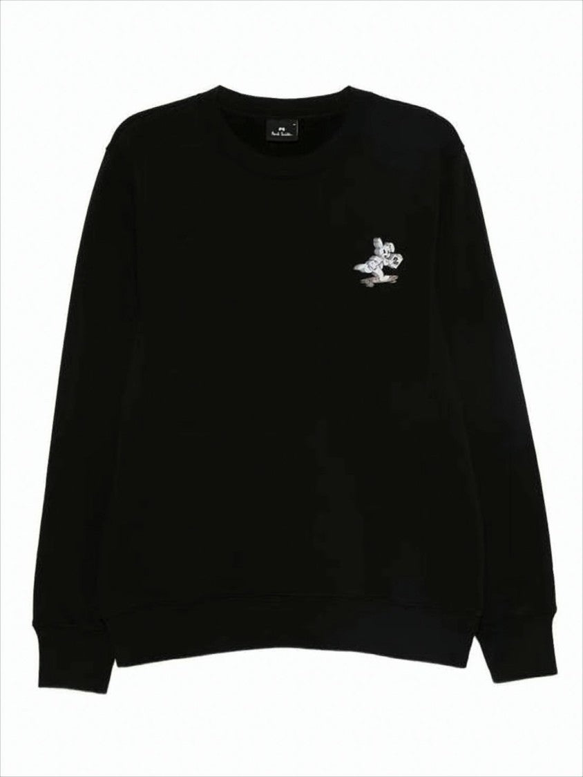 Paul Smith Black Long-Sleeve Sweatshirt With Cartoon Rabbit Graphics