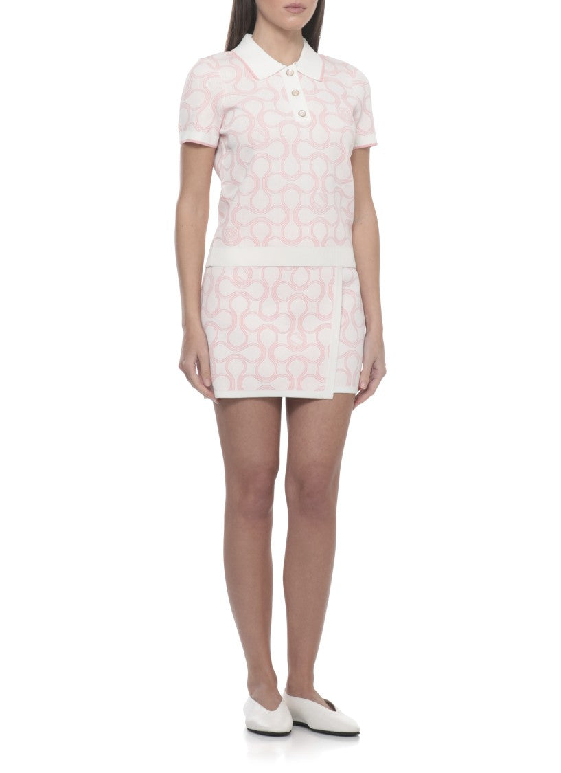 Casablanca Optical Drop Mini Skirt With Asymmetrical Front Panel