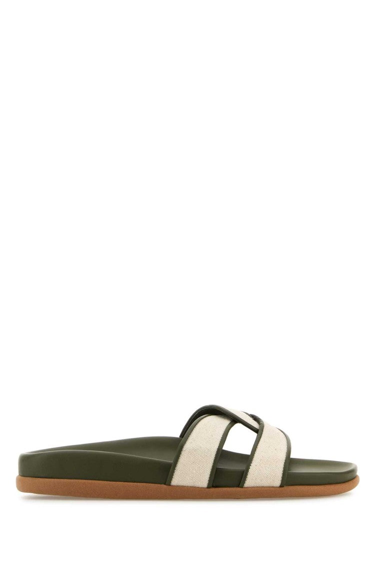 Ancient Greek Sandals Two-Tone Canvas Desmos Slippers