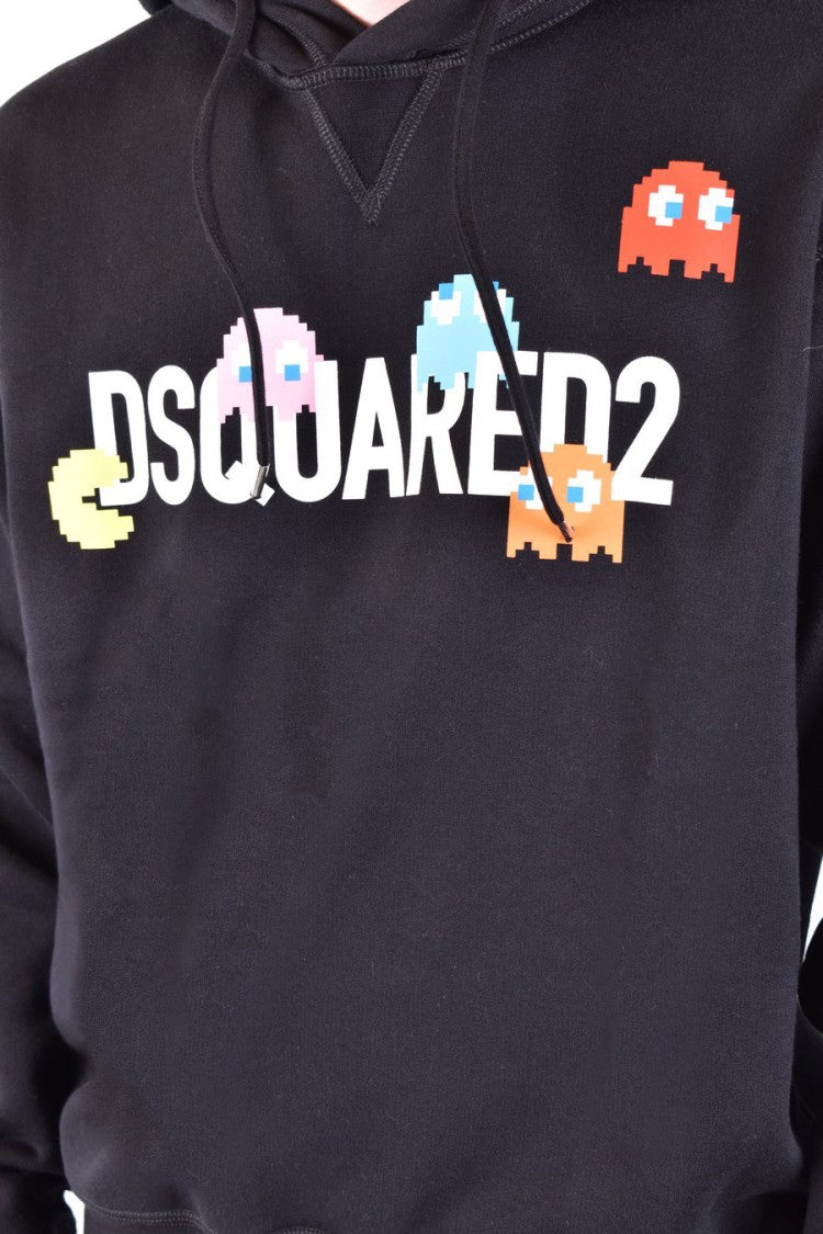 Dsquared2 Black Cotton Hoodie