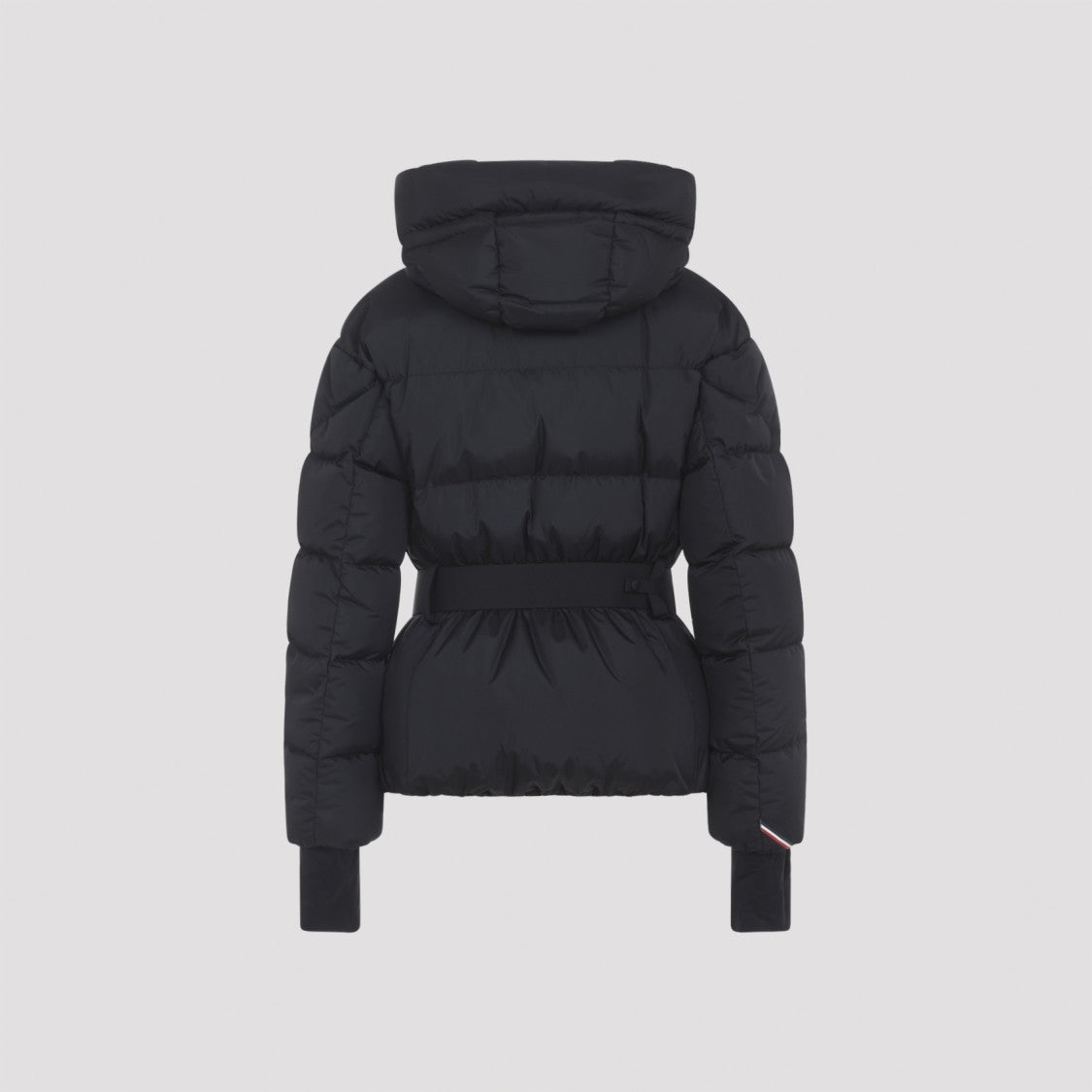 Moncler Grenoble Padded Black Jacket With Detachable Hood And Adjustable Waist Belt