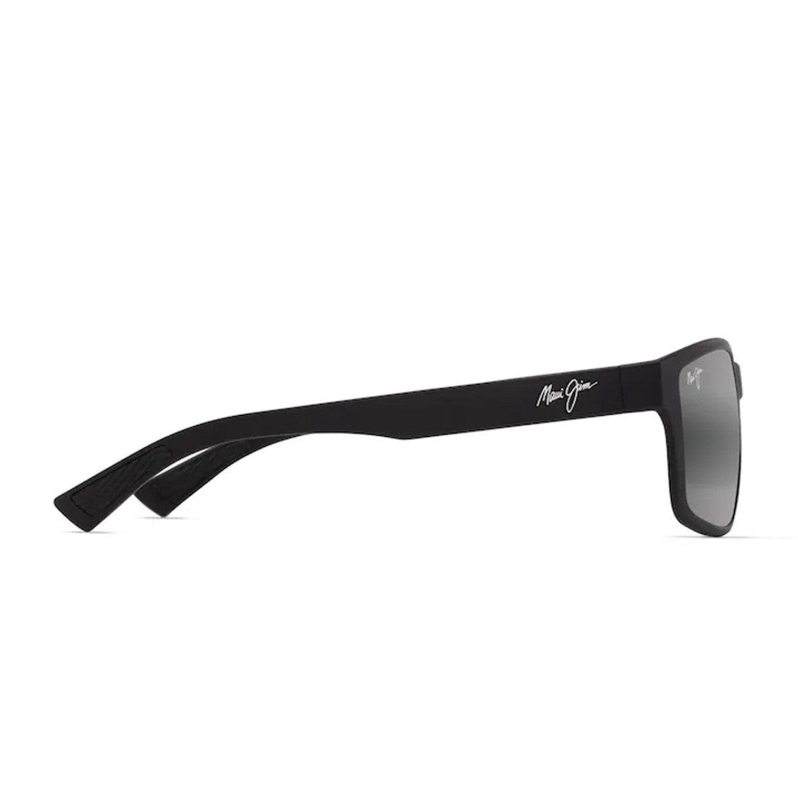 Maui Jim Matte Black Walewaha Af Bio-Injected Rectangular Sunglasses
