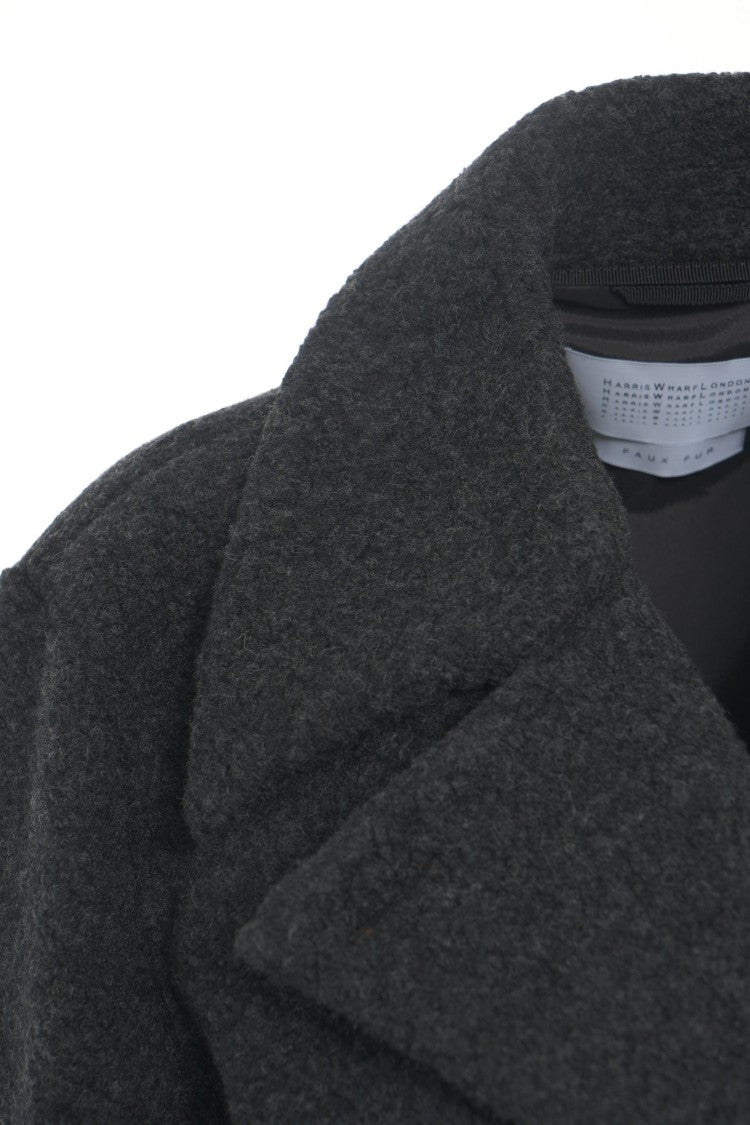 Harris Wharf London Bouclé Peacoat With Double-Breasted Closure And Wide Lapels