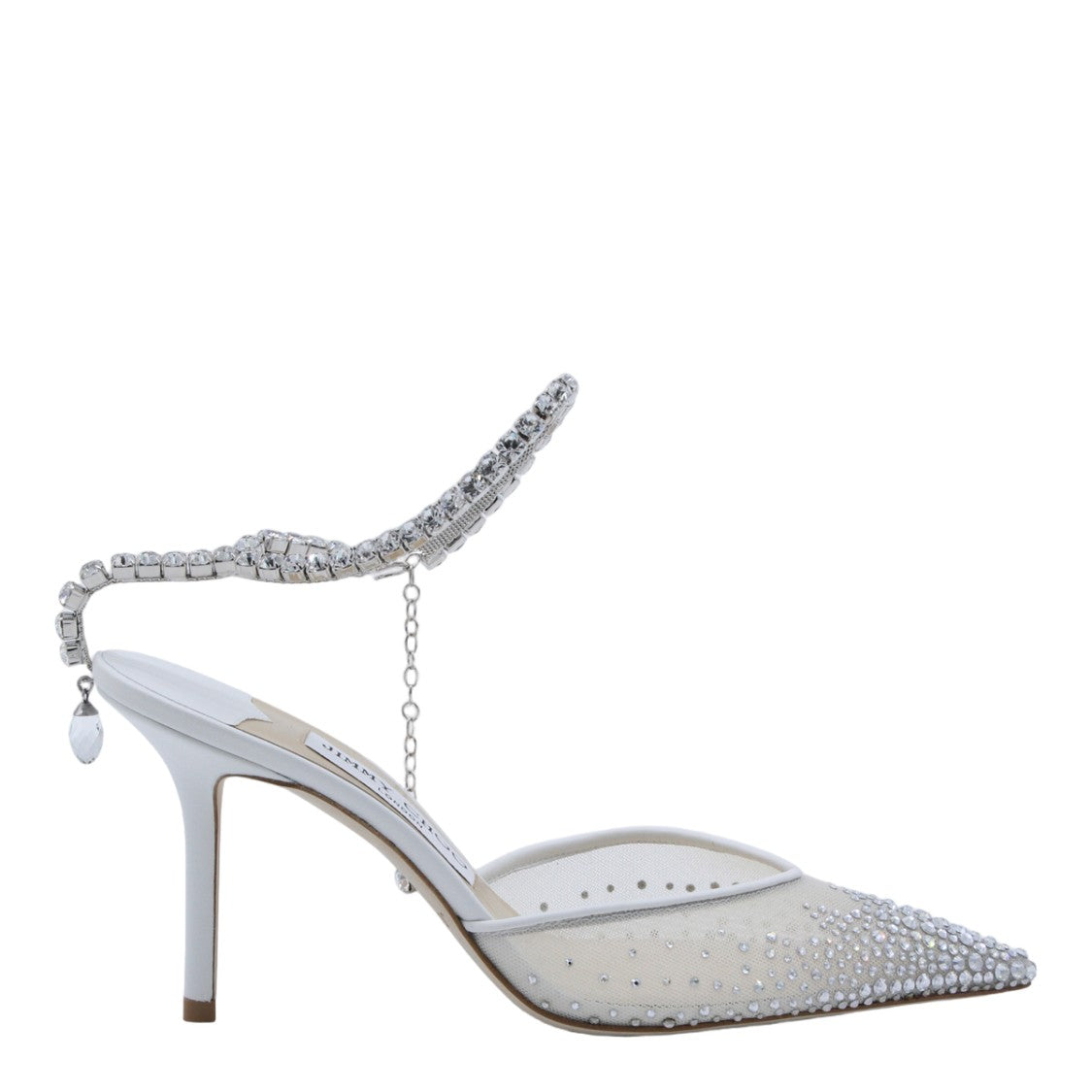 Jimmy Choo Pointed Toe High-Heeled Pumps With Rhinestone Chain