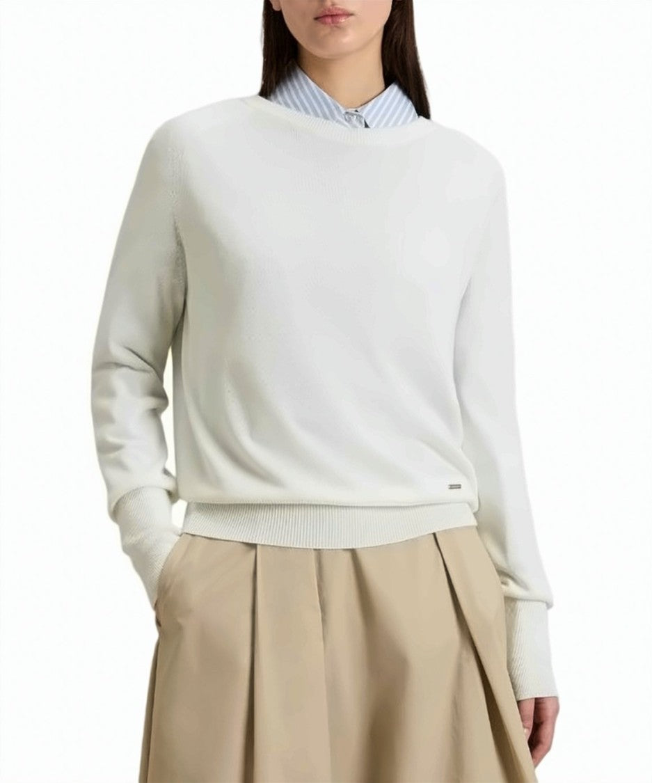 Woolrich Cotton Blend Ribbed Crew Neck Sweater
