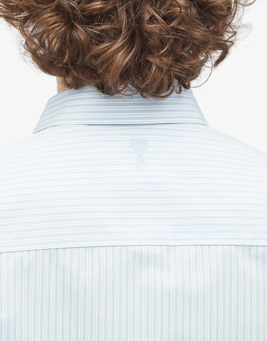 Ami Paris De Coeur Boxy Fit Striped Shirt