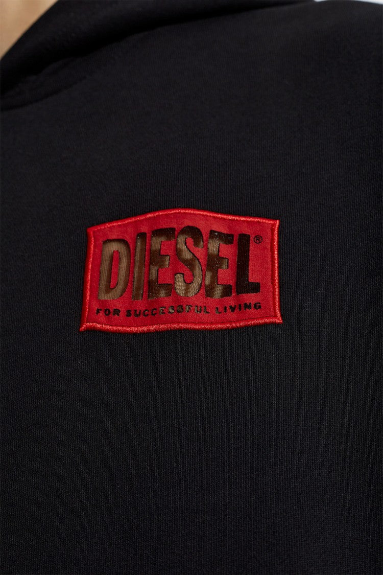 Diesel Multicolor Cotton Sweatshirt With Classic Hood And Logo Patch