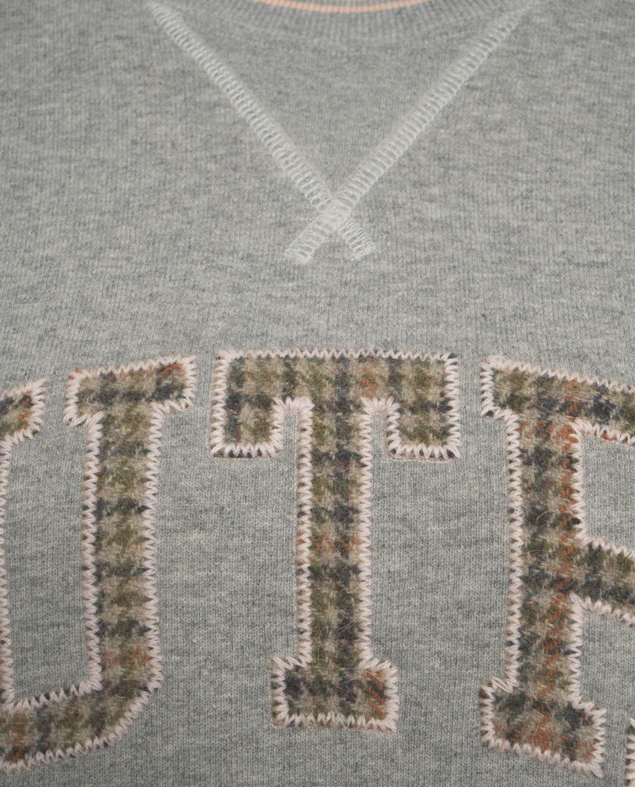 Autry Embroidered Logo Grey Cotton Sweatshirt