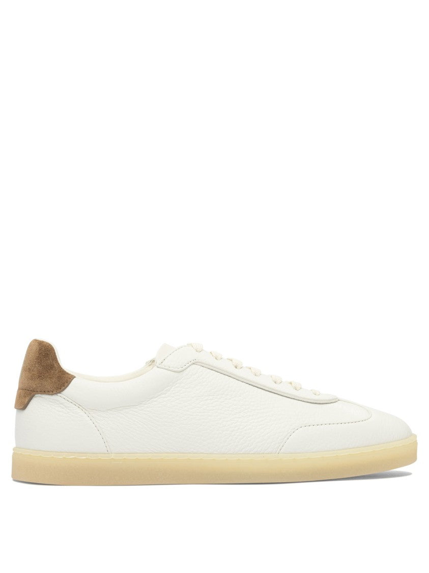 Brunello Cucinelli Lace-Up Sneakers With Textured Leather Upper