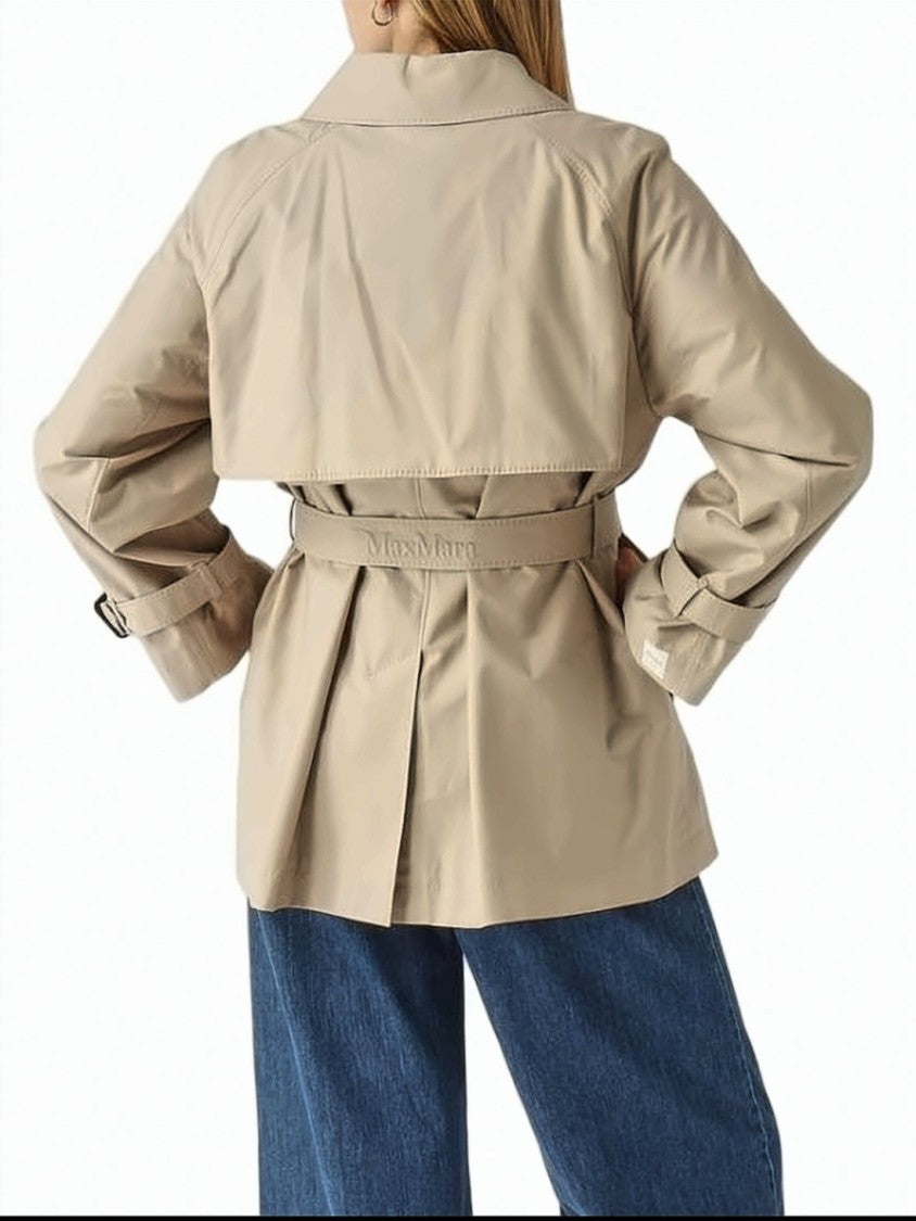 Max Mara Double-Breasted Beige Jacket With Tortoiseshell Buttons