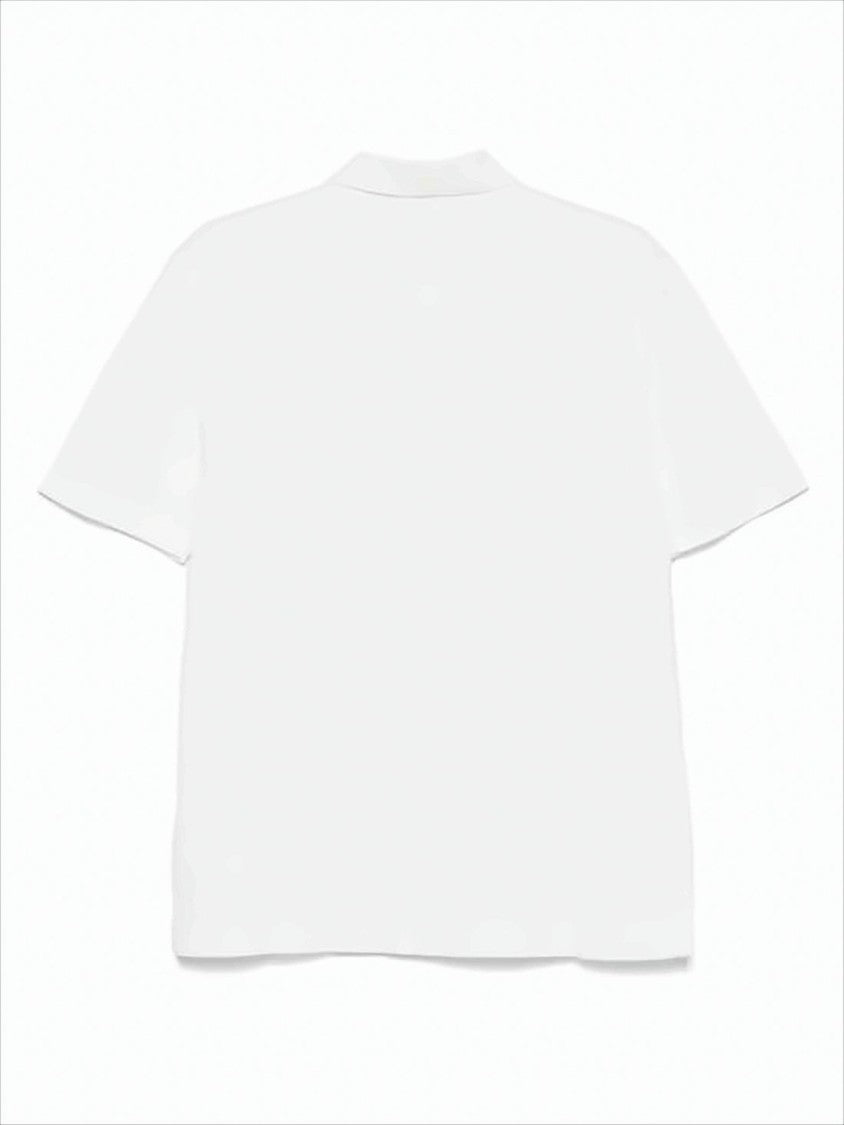 C.P. Company Minimalist White Polo Shirt With Traditional Collar