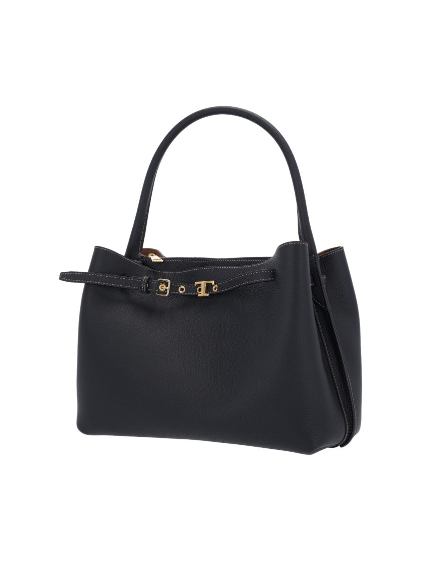 Tod's Handbag In Black Calfskin, Top Handle