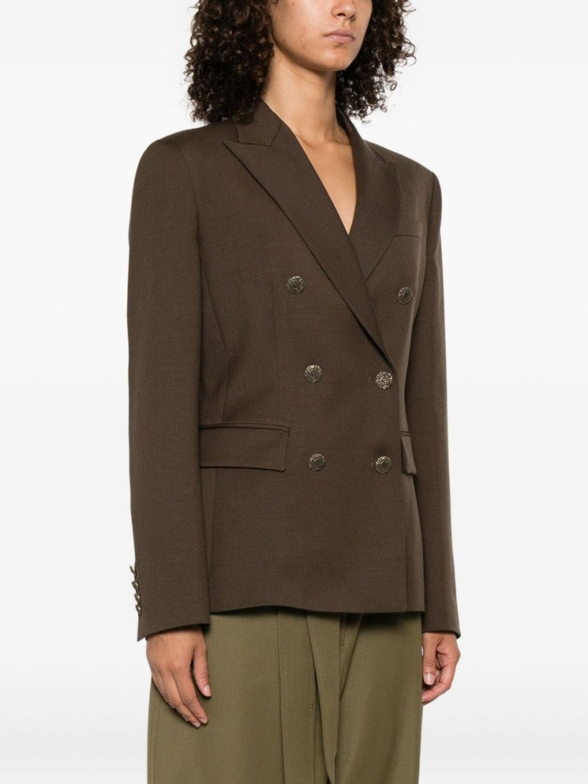 Dondup Tailored Brown Jacket With Double-Breasted Front