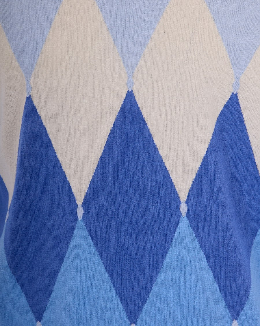 Ballantyne Lightweight Knit Sweater With Distinctive Argyle Design