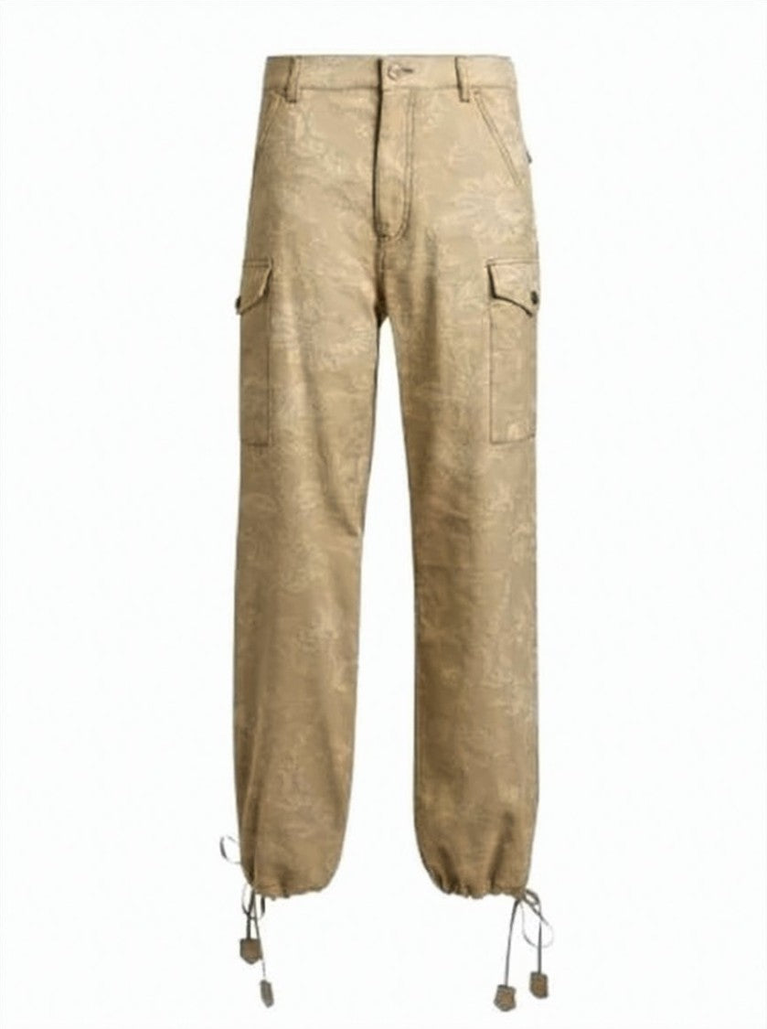 Etro Beige Jeans With Jacquard Floral Pattern