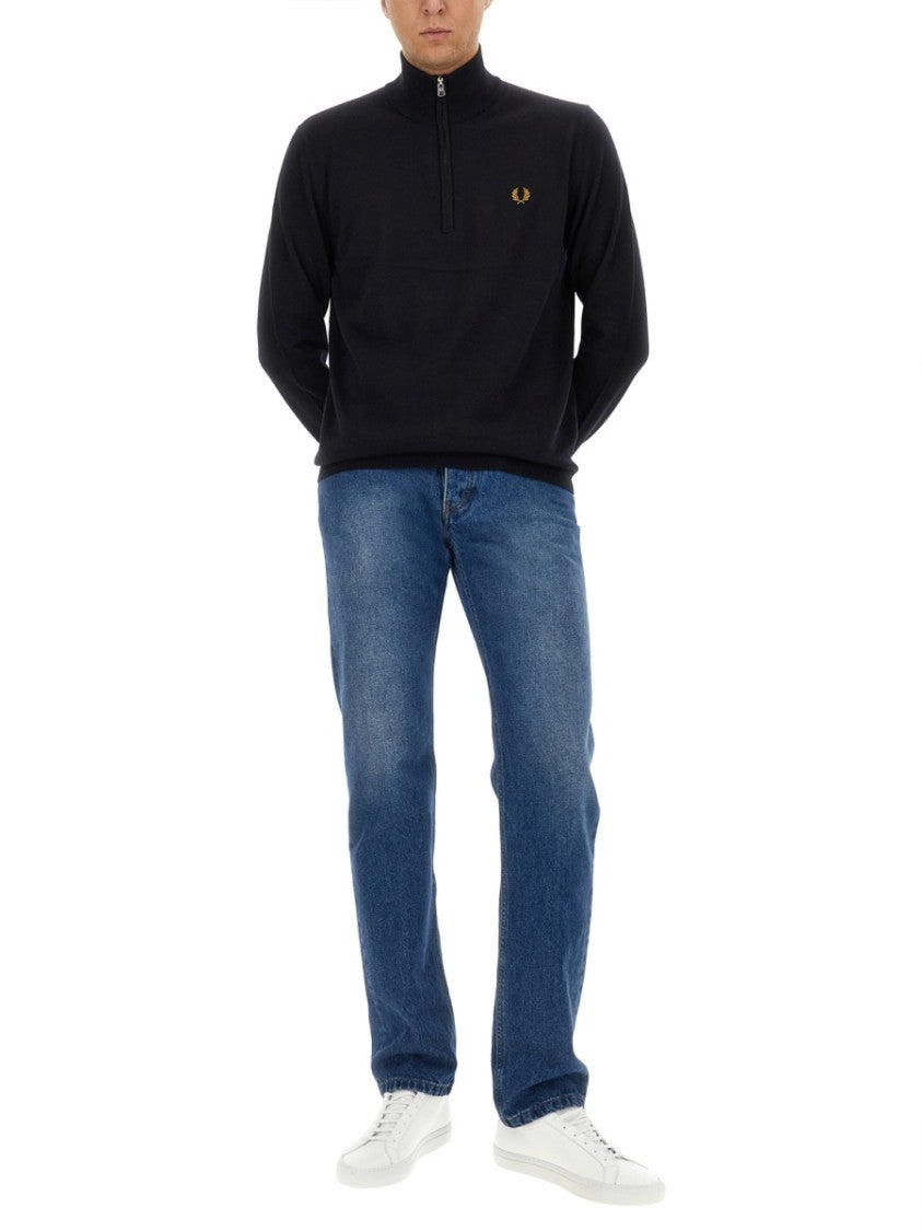 Fred Perry High-Collar Jersey With Quarter Zip
