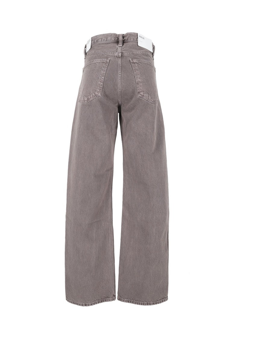 Agolde Wide-Leg Jeans With Criss-Cross Closure And Sculptural Silhouette