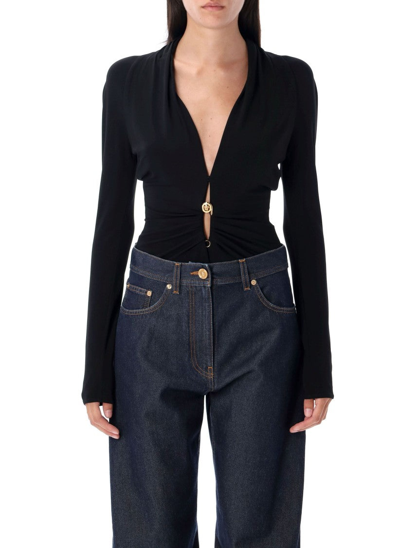 Versace Deep V Neck Pin Bodysuit