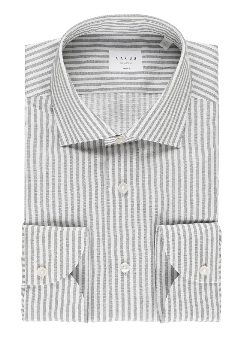 Xacus White Striped Travel Casual Shirt