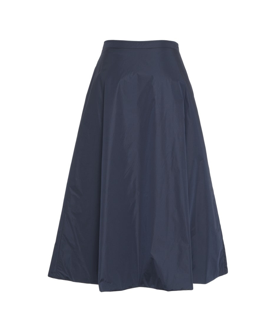 Add Padded Flared Midi Skirt With Hidden Side Zipper