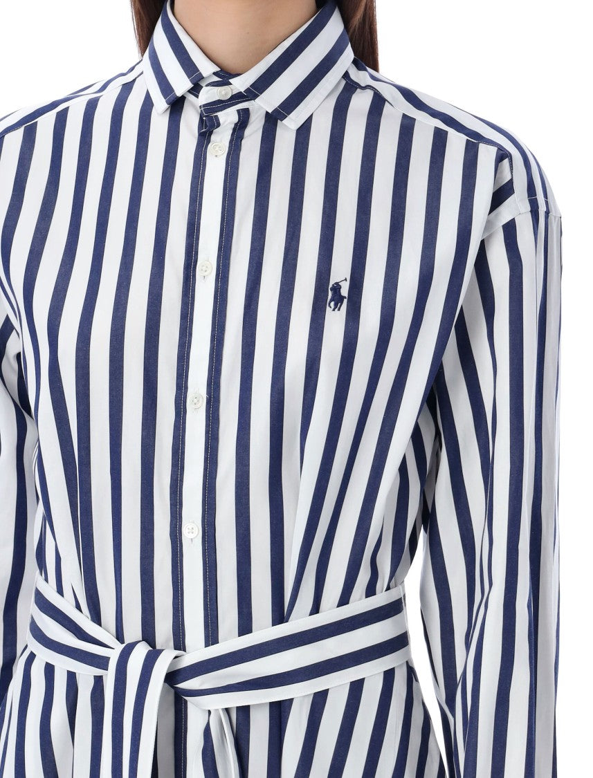 Polo Ralph Lauren Striped Cotton Belted Shirtdress
