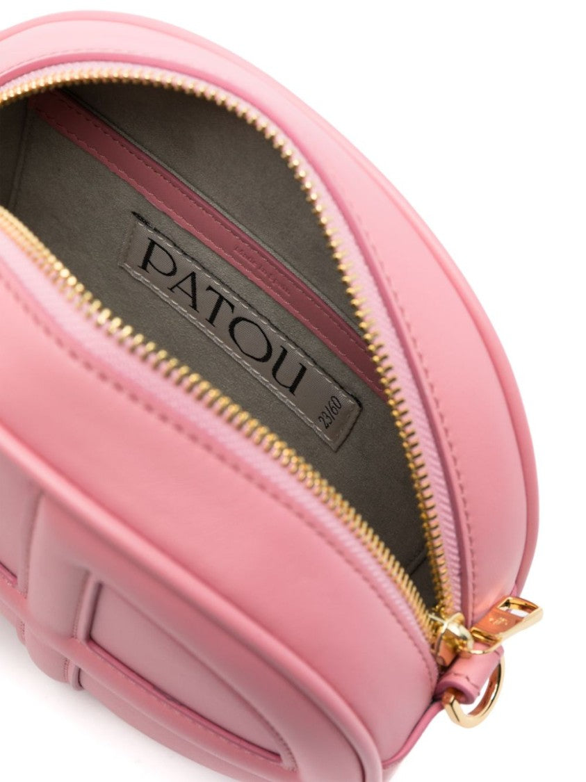 Patou Oval-Shaped Rose Pink Calf Leather Bag