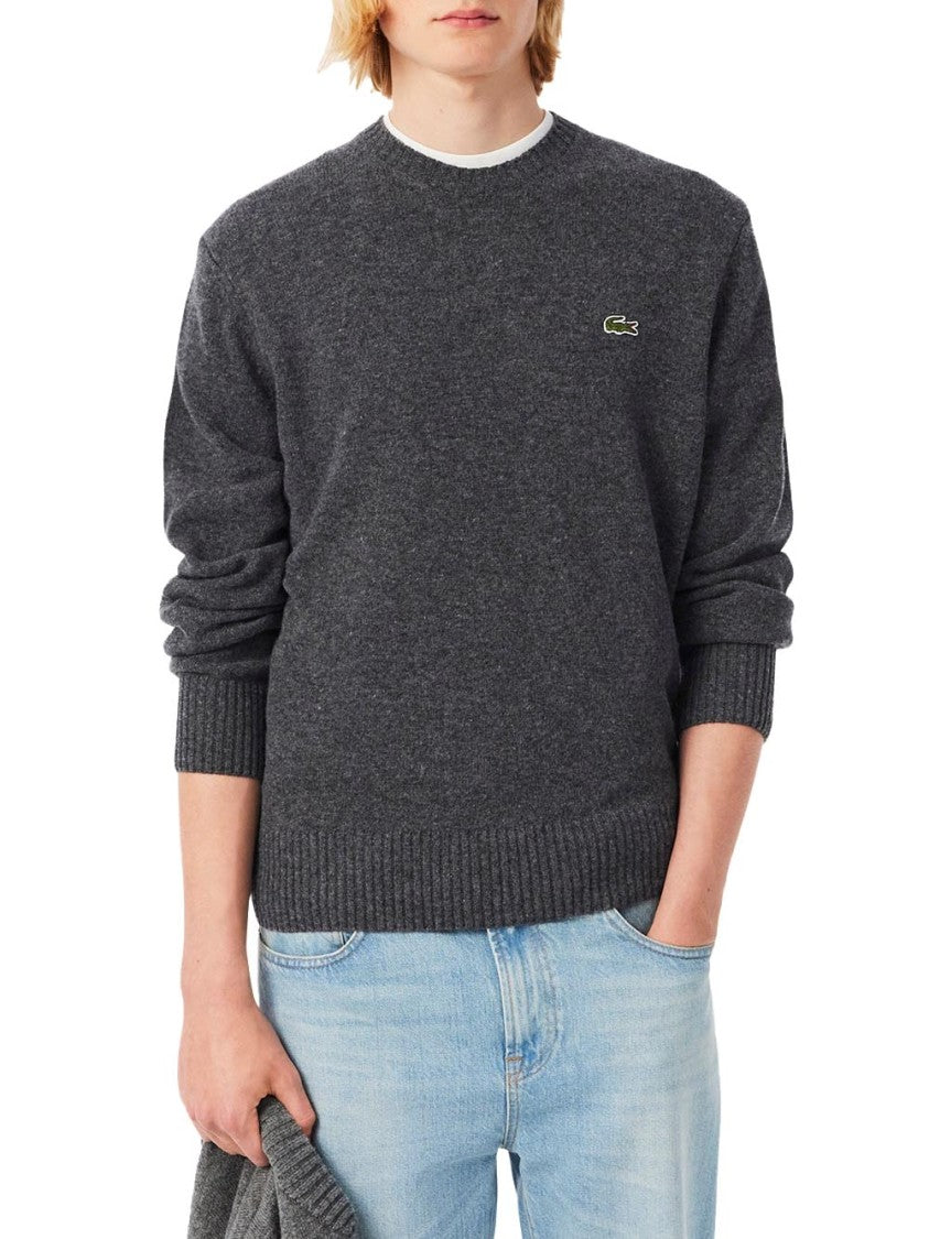 Lacoste Refined Carded Wool Blend Crew Neck Sweater