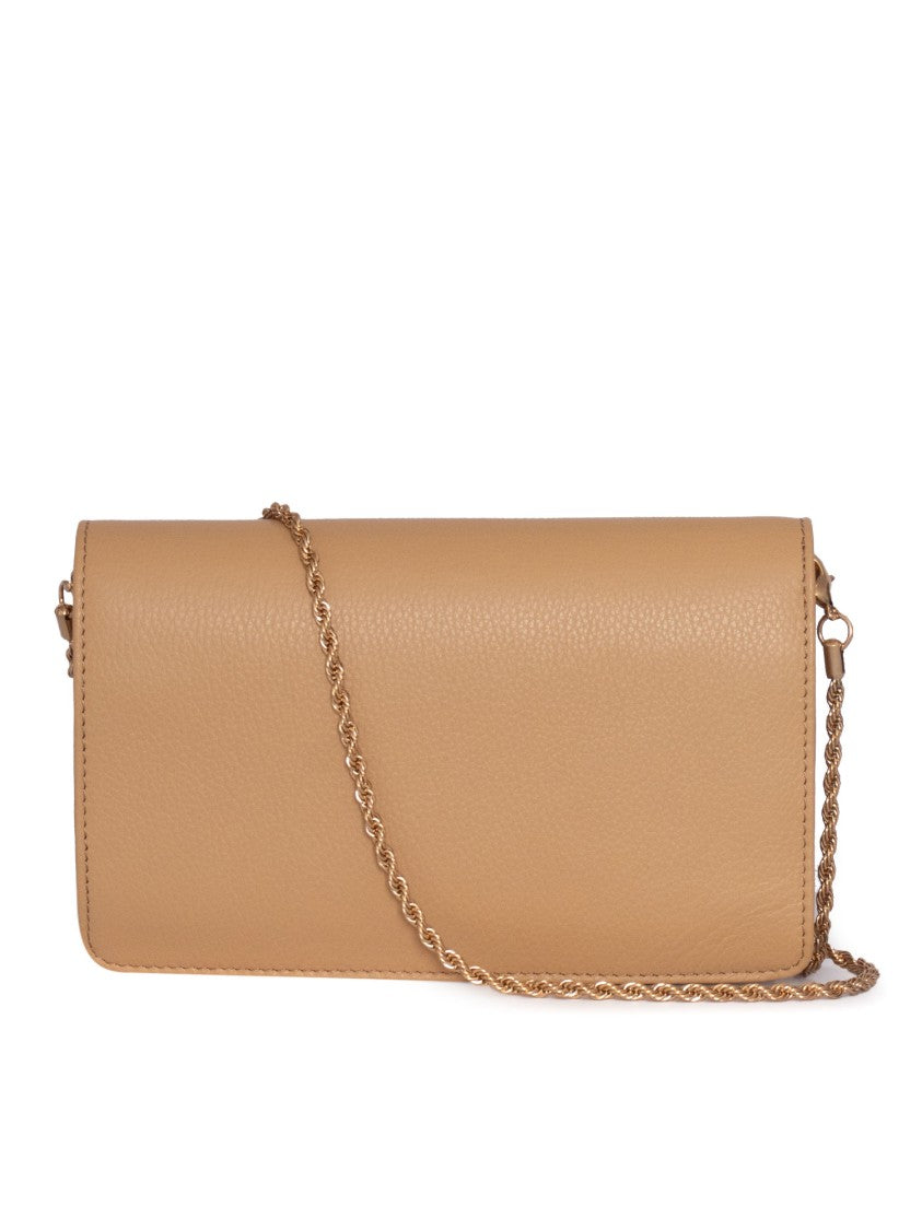 Ballantyne Compact Calf Leather Flap Bag With Chain Strap