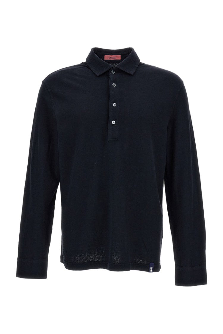 Drumohr Cotton-Linen Blend Polo Shirt With French Collar