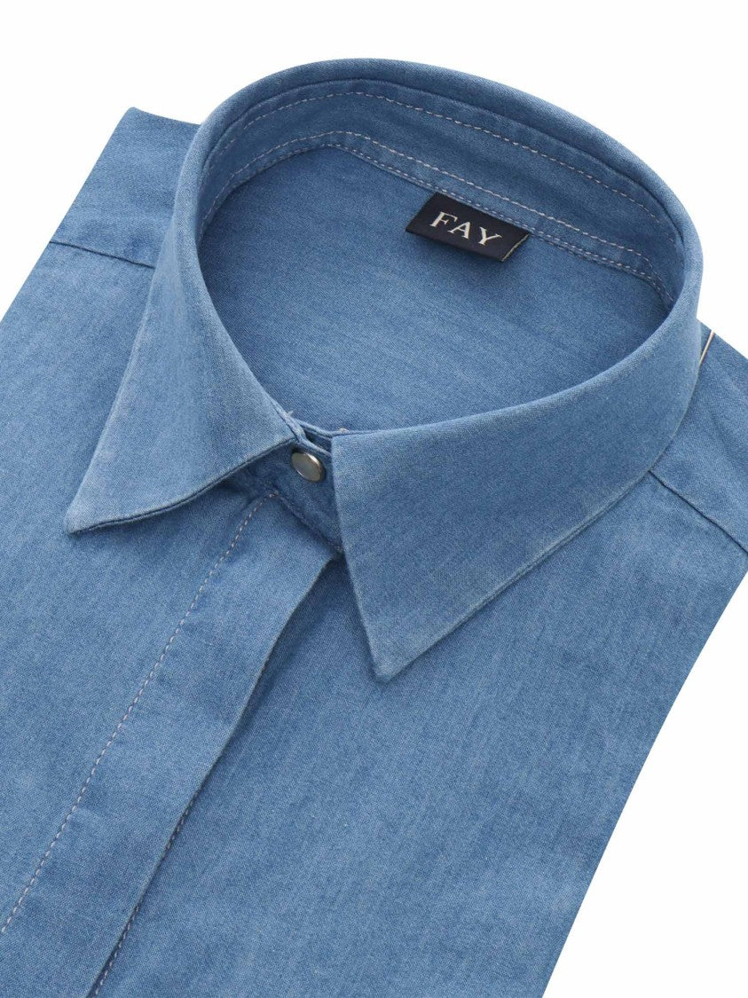 Fay Slim-Fit Cotton Shirt With Classic Collar