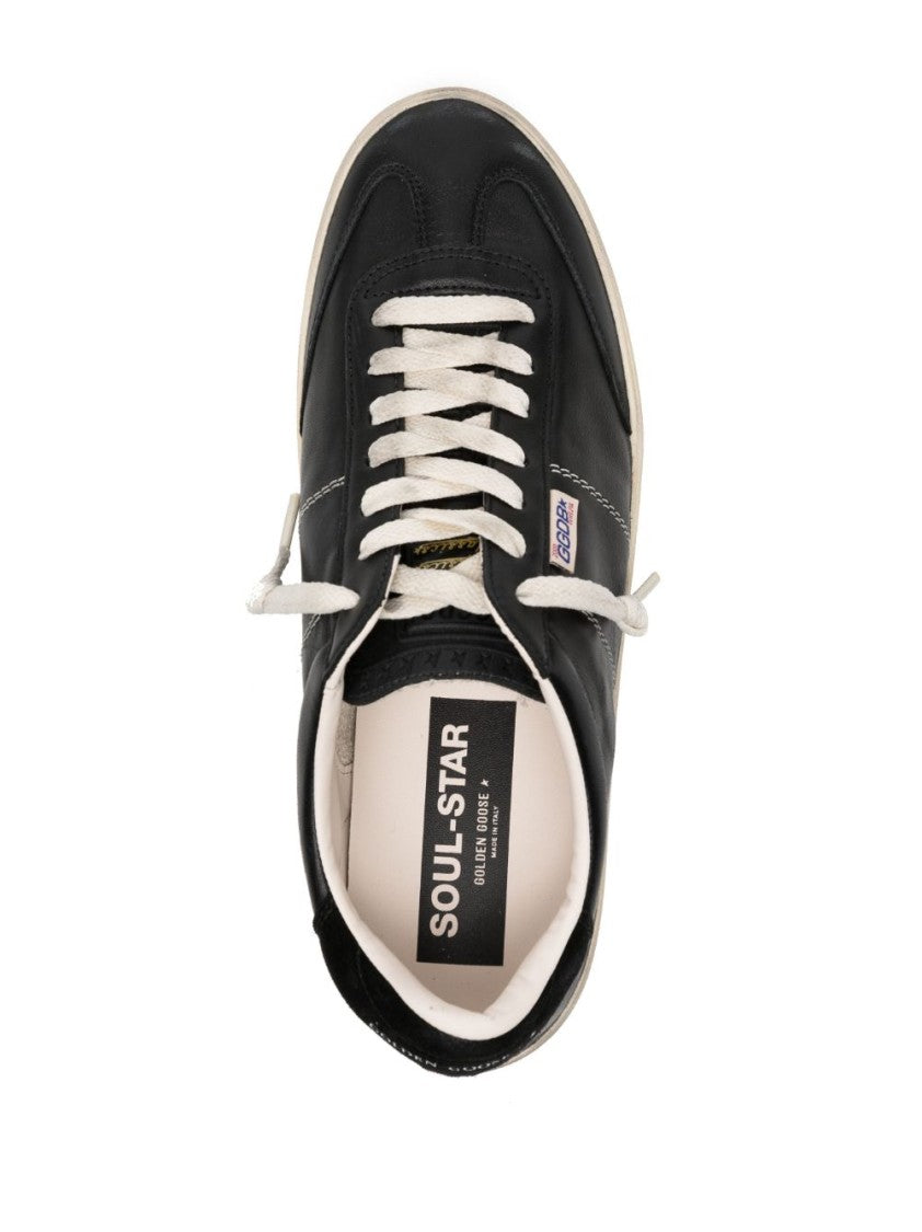 Golden Goose Black Soul-Star Smooth Leather Sneakers
