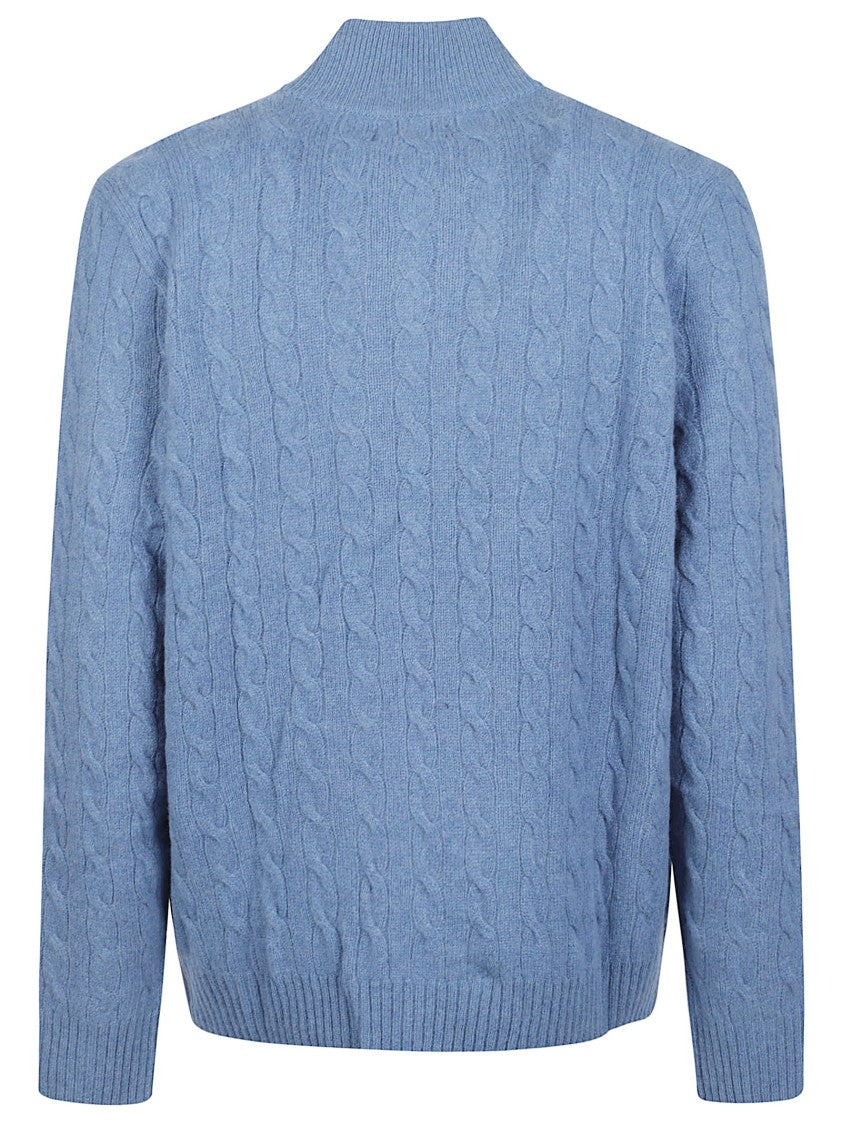 Polo Ralph Lauren Cable Knit Half-Zip Wool-Cashmere Sweater