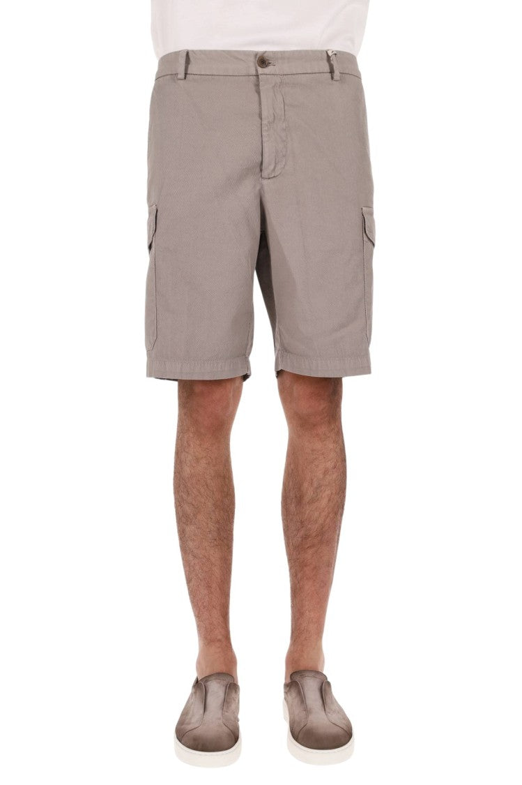 Myths Diagonal Cotton Denim Shorts