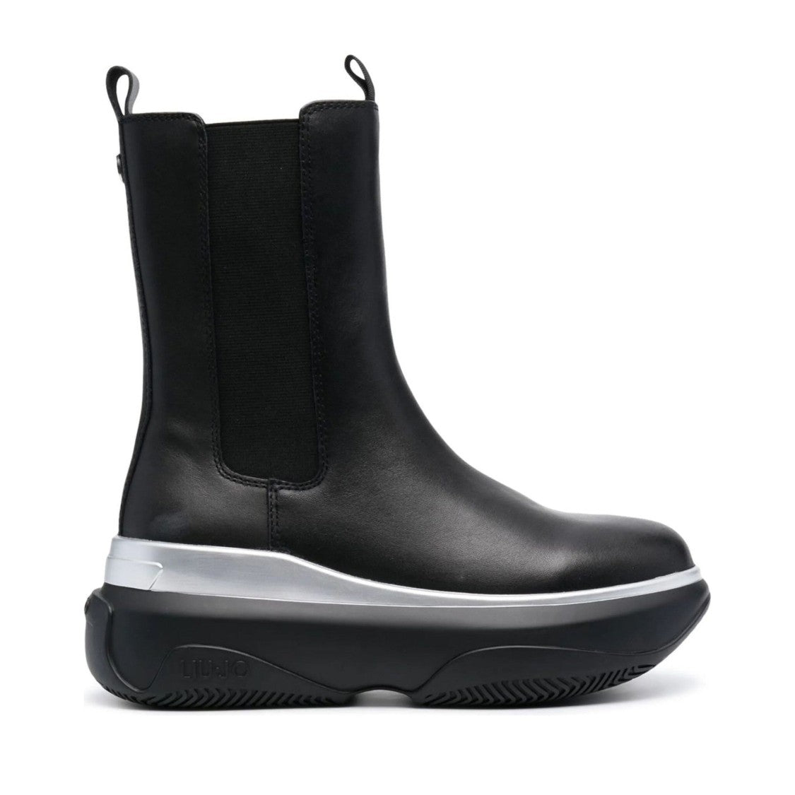 Liu Jo Black June 07 Elastic Panel Chunky Sole Mid Boots