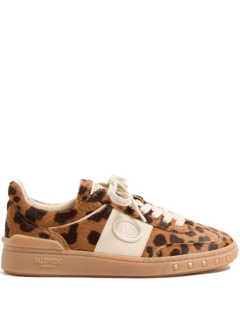 Valentino Garavani Leopard Print Calf Hair Flat Shoes