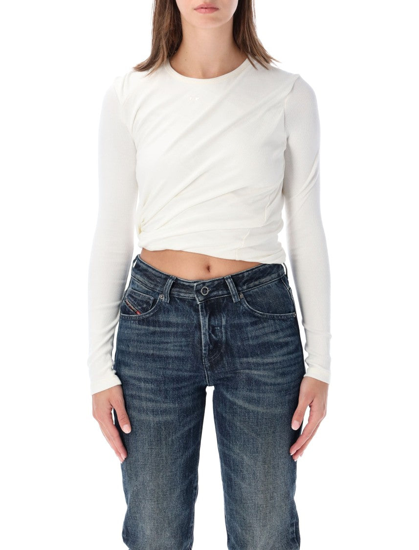 Diesel Fitted Wrap-Detail Long-Sleeve Top