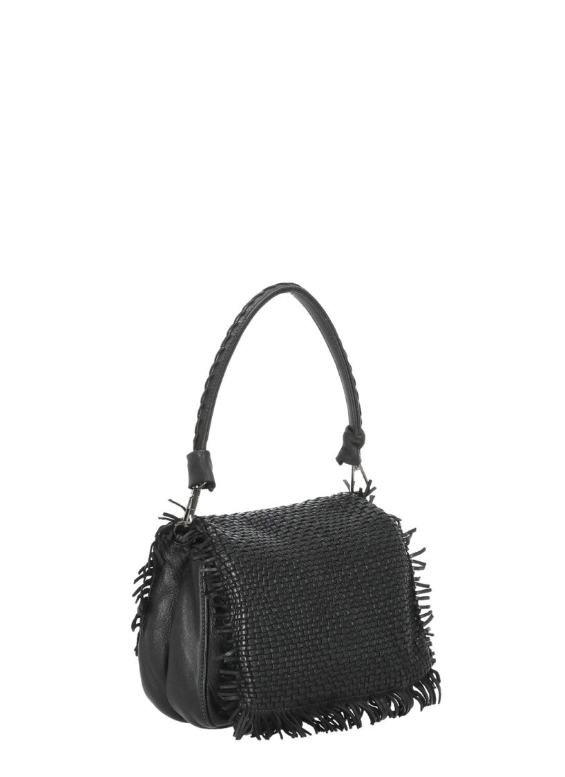 Reptile's House Braided Pattern Shoulder Bag With Fringed Edges