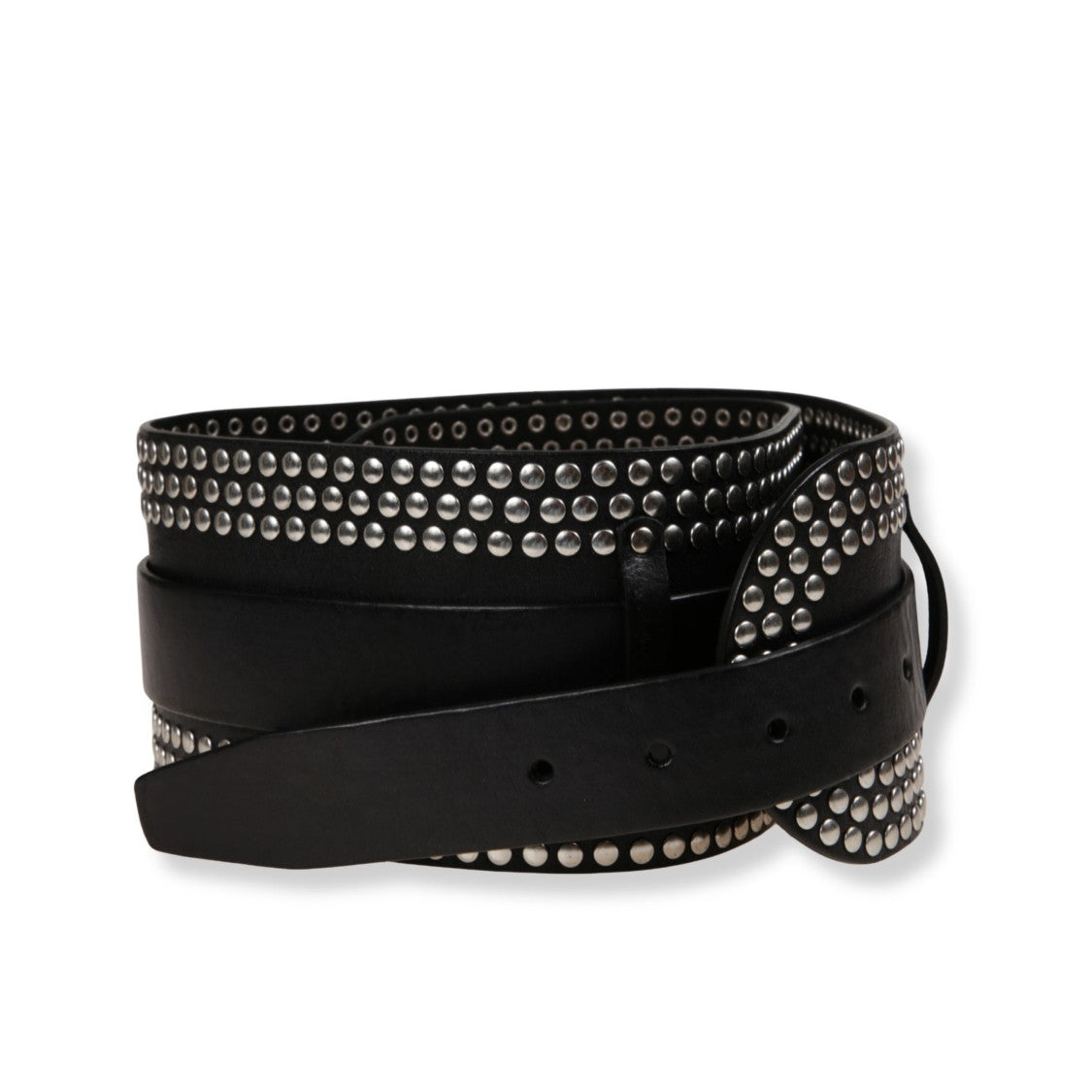 Golden Goose Double Strap Leather Belt With Studs