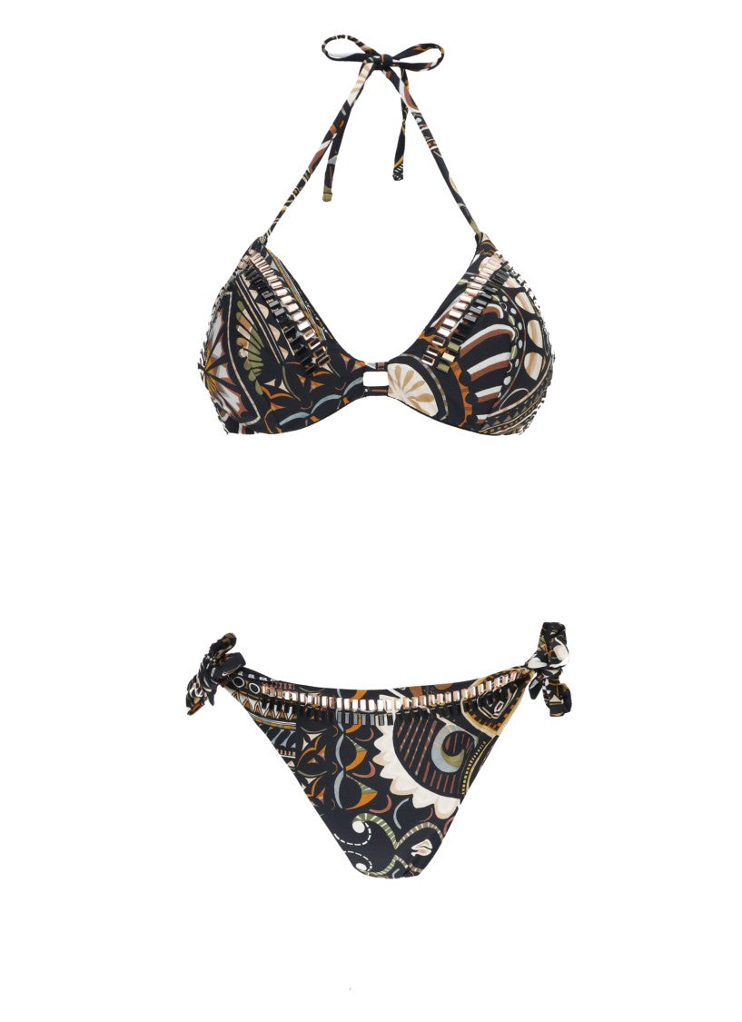 Miss Bikini Black Triangle Bikini With Strass Details