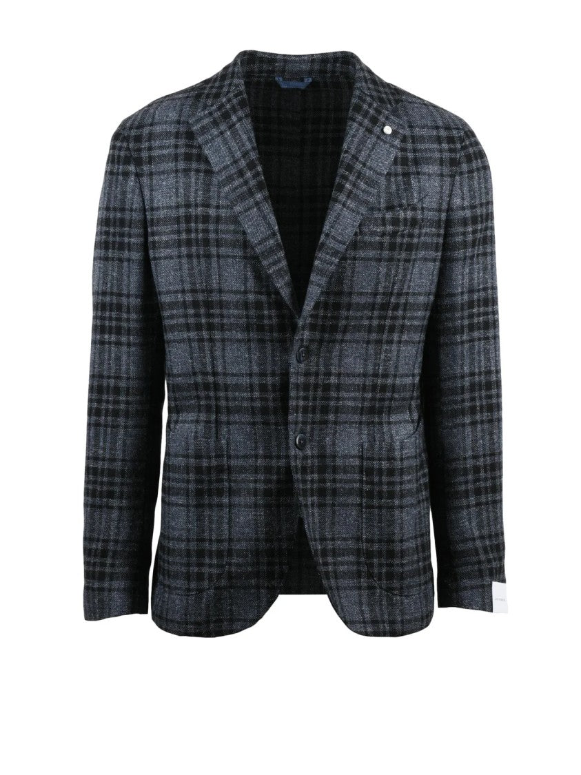 Luigi Bianchi Tailored Wool-Blend Jacket With Classic Plaid Pattern