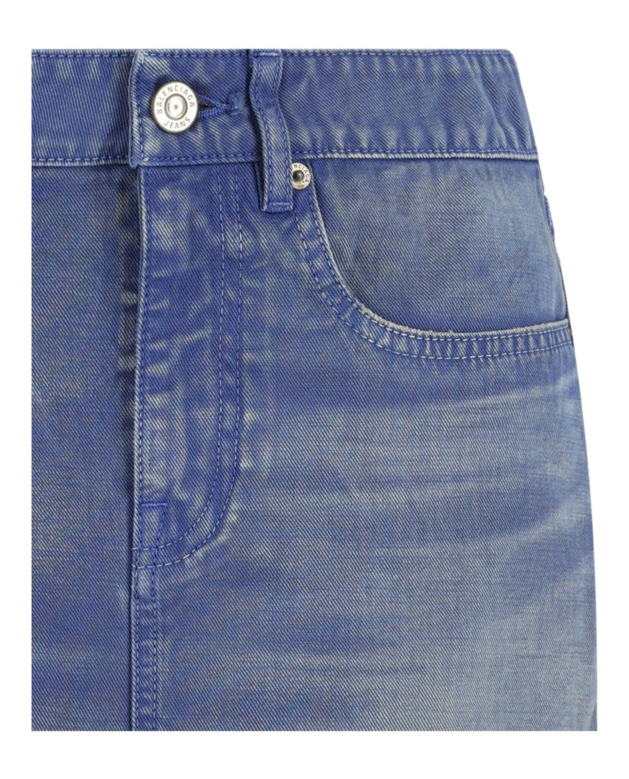 Balenciaga Low-Rise Denim Mini Skirt