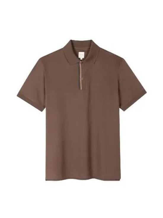 Paul Smith Brown Minimalist Polo Shirt With Classic Collar