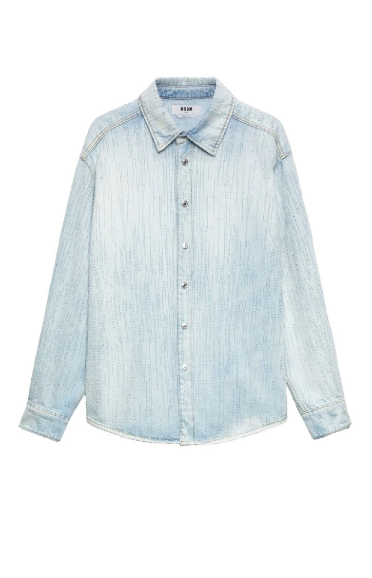 Msgm Light Wash Denim Shirt